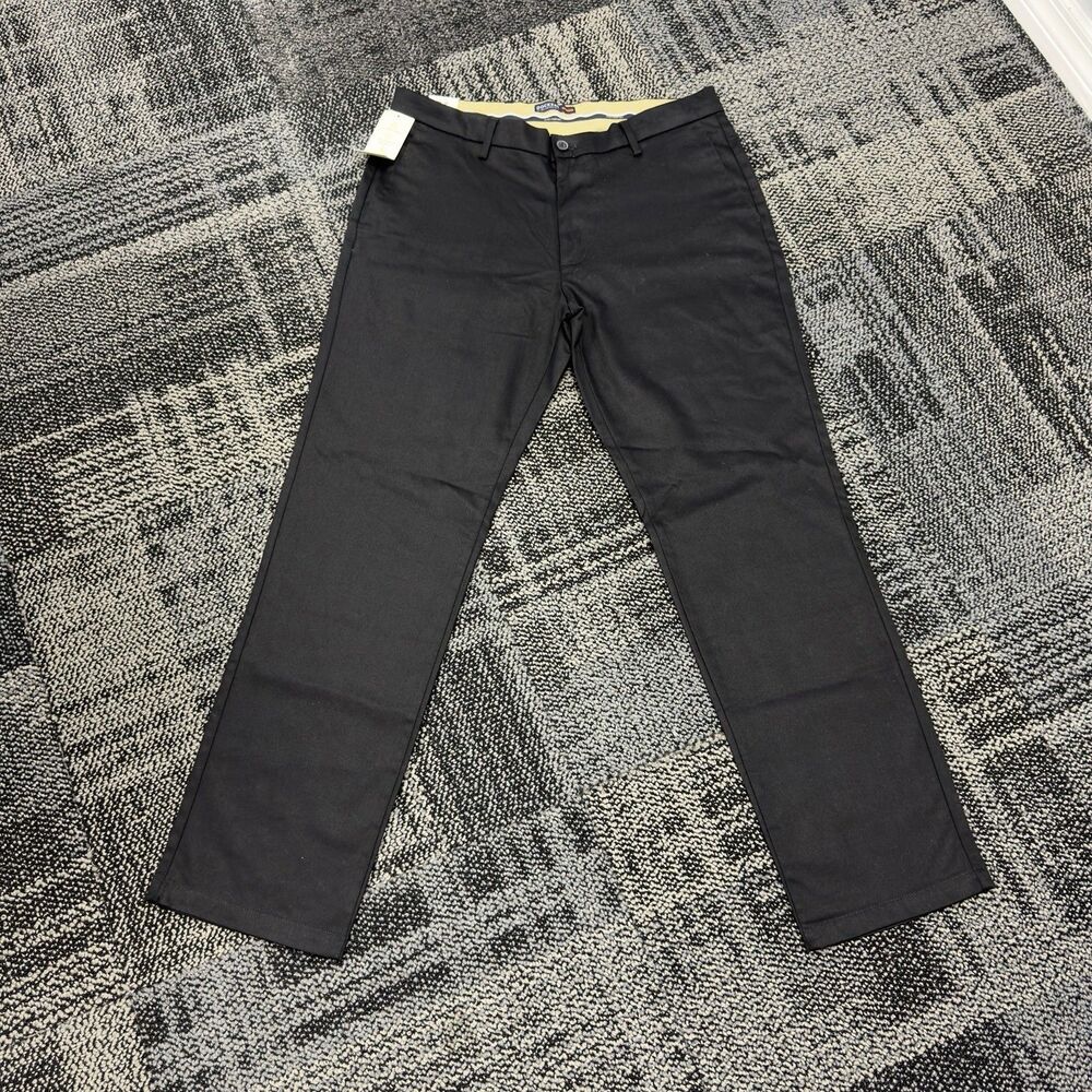 Dockers Pants Men's 36X32 Black Relaxed Fit Comfort Waistband Khaki Stretch NEW